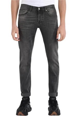 Dondup Jeans, Herre, Grå, W31, Bomuld, Skinny Fit Brugte Jeans med Metal Logo