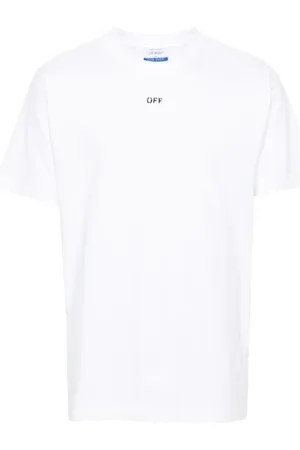 OFF-WHITE Top, Herre, Hvid, XL, Bomuld, Black Logo T-shirt