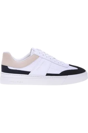 BALDININI Sko, Herre, Hvid, 40 EU, Suede, Blue suede and stamped leather trainer
