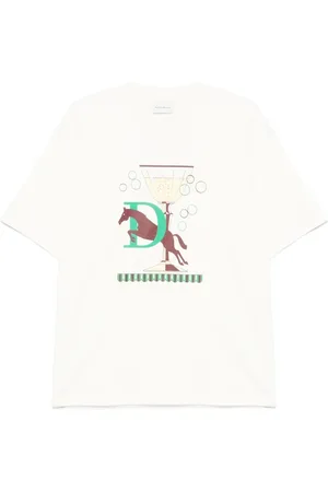 Drôle de Monsieur Top, Herre, Hvid, L, Lys Beige Crew Neck T-shirt