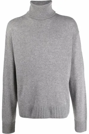 OFF-WHITE Strik, Herre, Grå, XS, Uld, Basic Strik Turtleneck Sweater