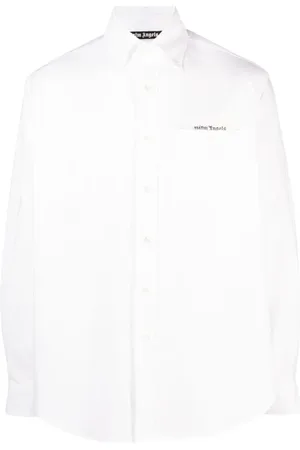 Palm Angels Skjorte, Herre, Hvid, M, Bomuld, Sartorial Tape Skjorte