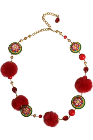 Dolce & Gabbana Tilbehør, Dame, Flerfarvet, M, Uld, Guld Pels Krystal Torero Bælte