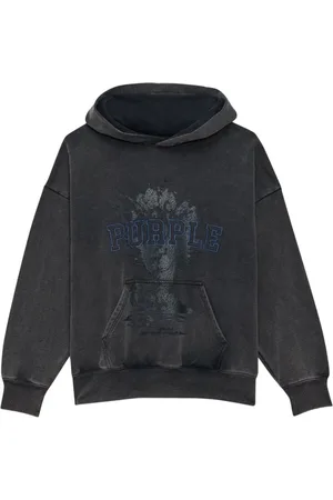 Purple Brand Sweathshirts & Hoodies, Herre, Sort, M, Bomuld, Grafisk Print Hættetrøje