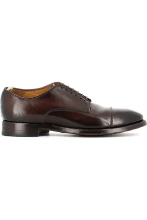 Officine creative Sko, Herre, Sort, 43 1/2 EU, Læder, Ebony Leather Derby Flade Sko