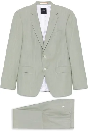 HUGO BOSS Jakkesæt, Herre, Grøn, XL, Uld, Slim Fit Blandet Ulddragt