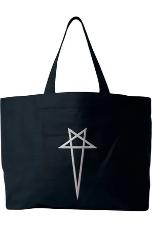 Rick Owens Taske, Herre, Sort, ONE SIZE, Bomuld, Canvas Strand Tote Taske med Logo