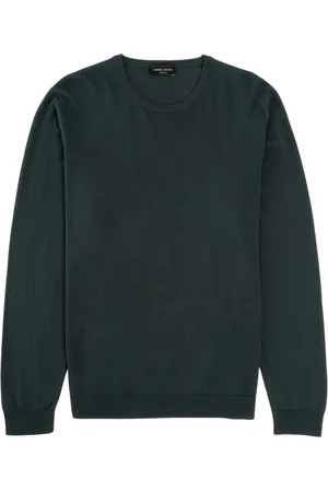 Roberto Collina Strik, Herre, Grøn, XL, Bomuld, Marine Strik Trøje