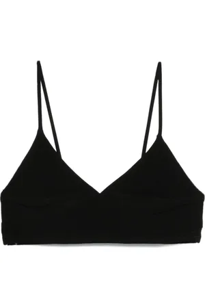 Norma Kamali Top, Dame, Sort, M, Polyester, Cropped Top med tynde stropper