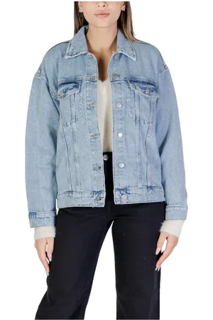 VERO MODA Jakke, Dame, Blå, L, Denim, Klassisk knap-op denimjakke