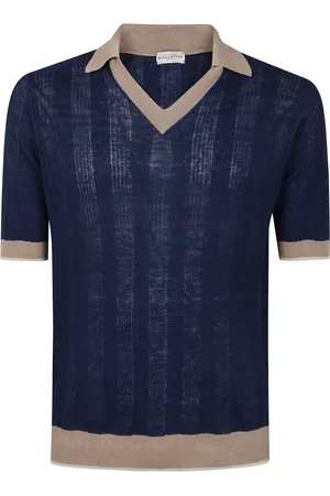 BALLANTYNE Top, Herre, Blå, M, Casual Polo Shirt med korte ærmer