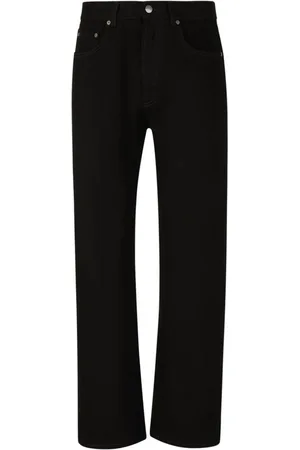 Palm Angels Jeans, Herre, Sort, W32, Bomuld, Sort bomulds slim jeans med broderet logo