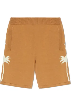 Palm Angels Shorts, Herre, Brun, L, Bomuld, Shorts med palmemønster