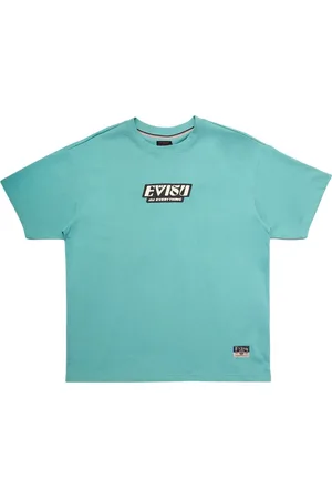 Evisu Top, Herre, Blå, M, Totem Daicock Printed T-Shirt i Turkis