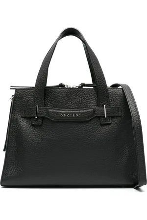 Orciani Taske, Dame, Sort, ONE SIZE, Læder, Sort Pebbled Lædertote Bag