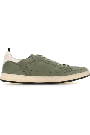 Officine creative Sko, Herre, Grøn, 41 EU, Grønne Nabuk Sneakers med Lactae Hevea Såler