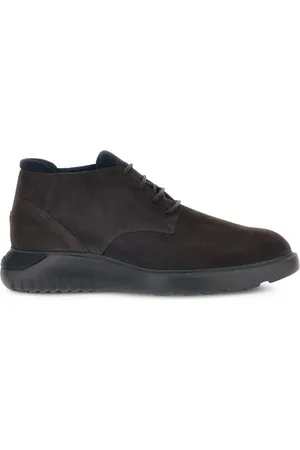 Hogan Sko, Herre, Brun, 39 1/2 EU, Suede, Brun Suede Ankelstøvle med Sporty Elegance