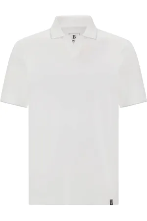 Boggi Milano Top, Herre, Hvid, S, Bomuld, Højtydende Piqué Polo Shirt