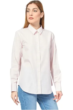 Guess Bluser & Skjorter, Dame, Lyserød, S, Bomuld, Lyserød langærmet skjorte med all-over mikromønster