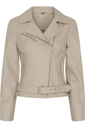 Notyz Jakke, Dame, , 2XL, Uld, Biker Jakke Doeskin Lys Guld