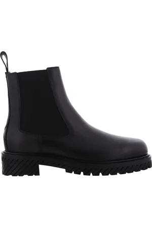OFF-WHITE Sko, Herre, Sort, 41 EU, Læder, Combat Chelsea Støvler