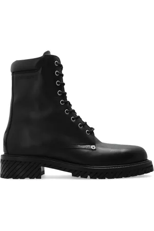 OFF-WHITE Sko, Herre, Sort, 40 EU, Læder, Læder Combat Støvler