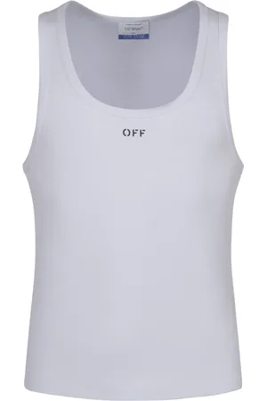 OFF-WHITE Top, Herre, Hvid, L, Bomuld, Rib Tank Top Shirt