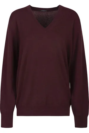 Canessa Strik, Dame, Lilla, M, V-hals sweater i Cassiopeia stil