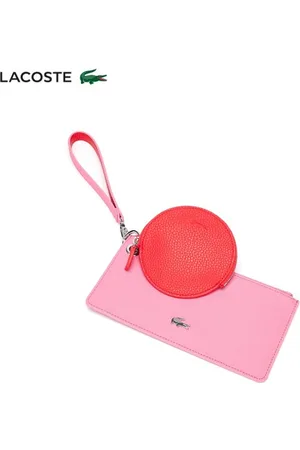 Lacoste Tilbehør, Dame, Lyserød, ONE SIZE, Uld, Lynlås Rund Pung med Håndledsrem