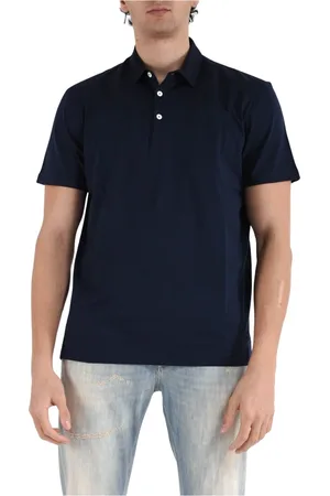 Dondup Top, Herre, Blå, L, Bomuld, Slim Fit Polo Shirt med knapper