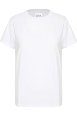 My Essential Wardrobe Top, Dame, Hvid, XS, Bomuld, Seattle Logo Broderet T-shirt