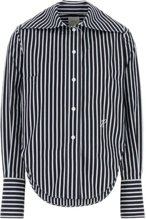 Patou Bluser & Skjorter, Dame, Blå, XS, Broderet Poplin Violin Skjorte