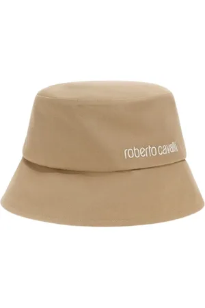 Roberto Cavalli Tilbehør, Dame, Brun, ONE SIZE, Bomuld, Logo Spandehat