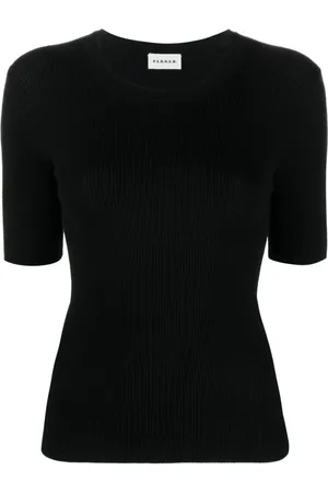 P.A.R.O.S.H. Strik, Dame, Sort, M, Uld, Sort strikket top