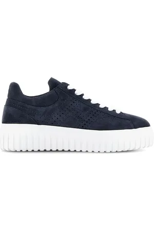 Hogan Sko, Herre, Blå, 42 EU, Suede, H-Stripes Suede Sneakers