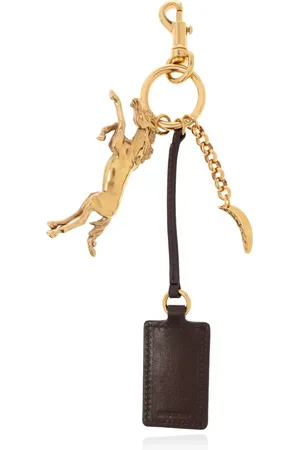 Chloé Tilbehør, Dame, Gul, ONE SIZE, Læder, Nøglering med charms