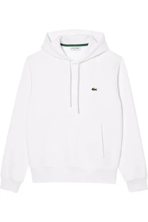 Lacoste Sweathshirts & Hoodies, Herre, Hvid, 2XL, Bomuld, bomuldshættetrøje med kængurulomme