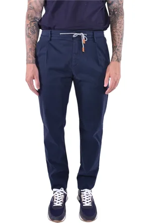 ELEVENTY Bukser, Herre, Blå, W38, Bomuld, Slim-Fit Jogger Bukser