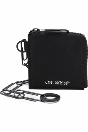 OFF-WHITE Tilbehør, Herre, Sort, ONE SIZE, Logo Zip Chain Wallet