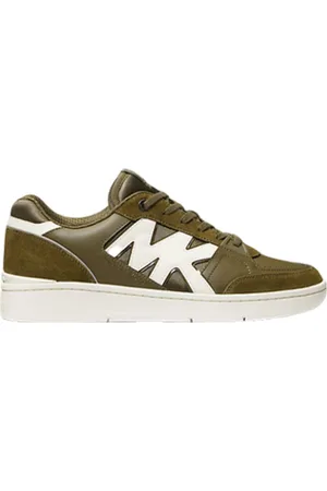 Michael Kors Sko, Herre, Grøn, 43 EU, Læder, Rebel Laceup Ruskind og Perforeret Læder Sneakers