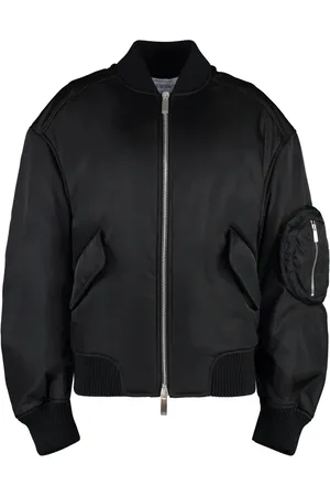 OFF-WHITE Jakke, Dame, Sort, XS, Uld, Stilfuld Nylon Bomber Jakke