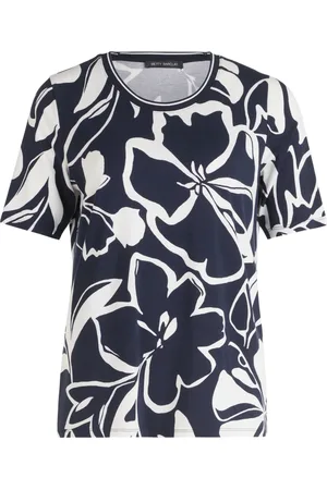 Betty Barclay Top, Dame, Blå, L, Uld, Blomstret Basic T-shirt