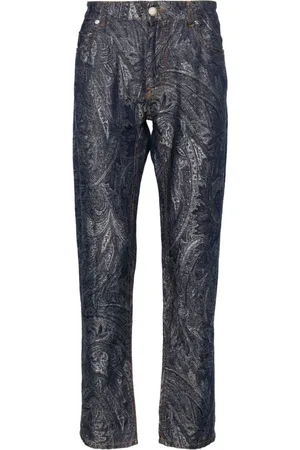 Etro Jeans, Herre, Blå, W31, Denim, Mørkeblå Denim Jeans Hæv Stil