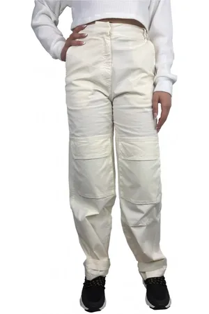 Kaos Bukser, Dame, Hvid, S, Bomuld, Bomuldsblandet buks med flere lommer