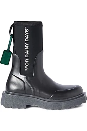OFF-WHITE Sko, Herre, Sort, 42 EU, Læder, Klassiske Chelsea Læderstøvler