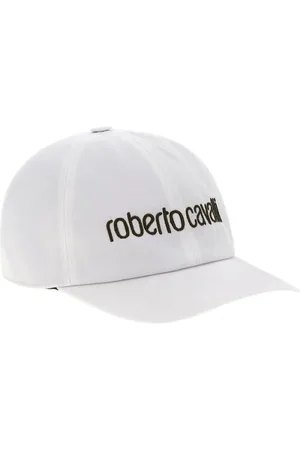 Roberto Cavalli Tilbehør, Dame, Hvid, ONE SIZE, Bomuld, Logo Baseball Cap Twill Fabric
