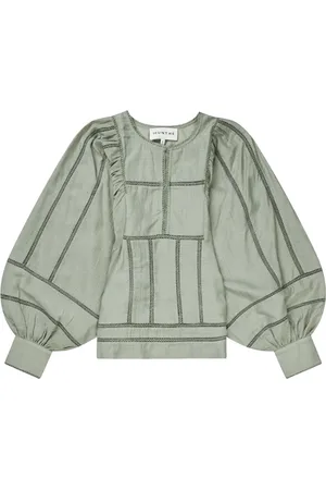 Munthe Bluser & Skjorter, Dame, Grøn, M, Bomuld, Elegant Grøn Top med Transparente Detaljer