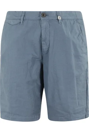 MYTHS Shorts, Herre, Blå, 2XL, Linned, Korte linnedshorts i pudderfarve