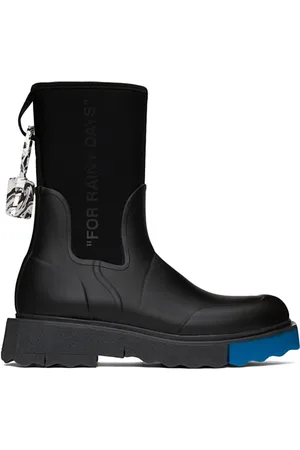 OFF-WHITE Sko, Herre, Sort, 41 EU, Læder, Klassiske Chelsea-læderstøvler