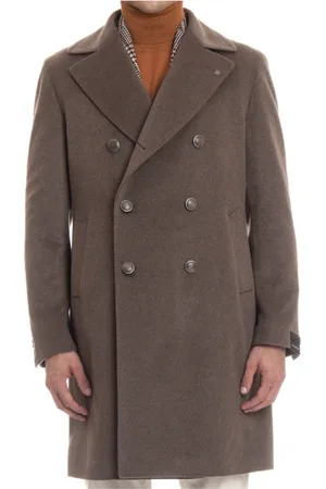 TAGLIATORE Frakke, Herre, Grå, 2XL, Cashmere, Double-Breasted Cashmere Frakke
